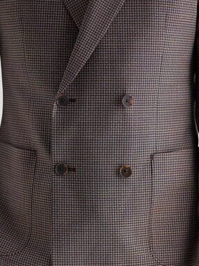 Brown Plaid Express suit 44R